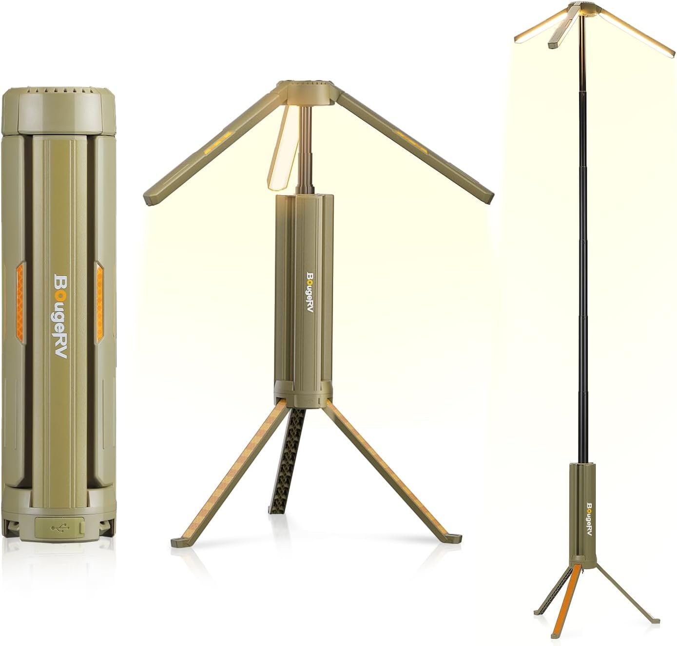 Telescopic Camping Light, 15600mAh Rechargeable Lantern, Collapsible & Rotatable for Outdoor & Emergency