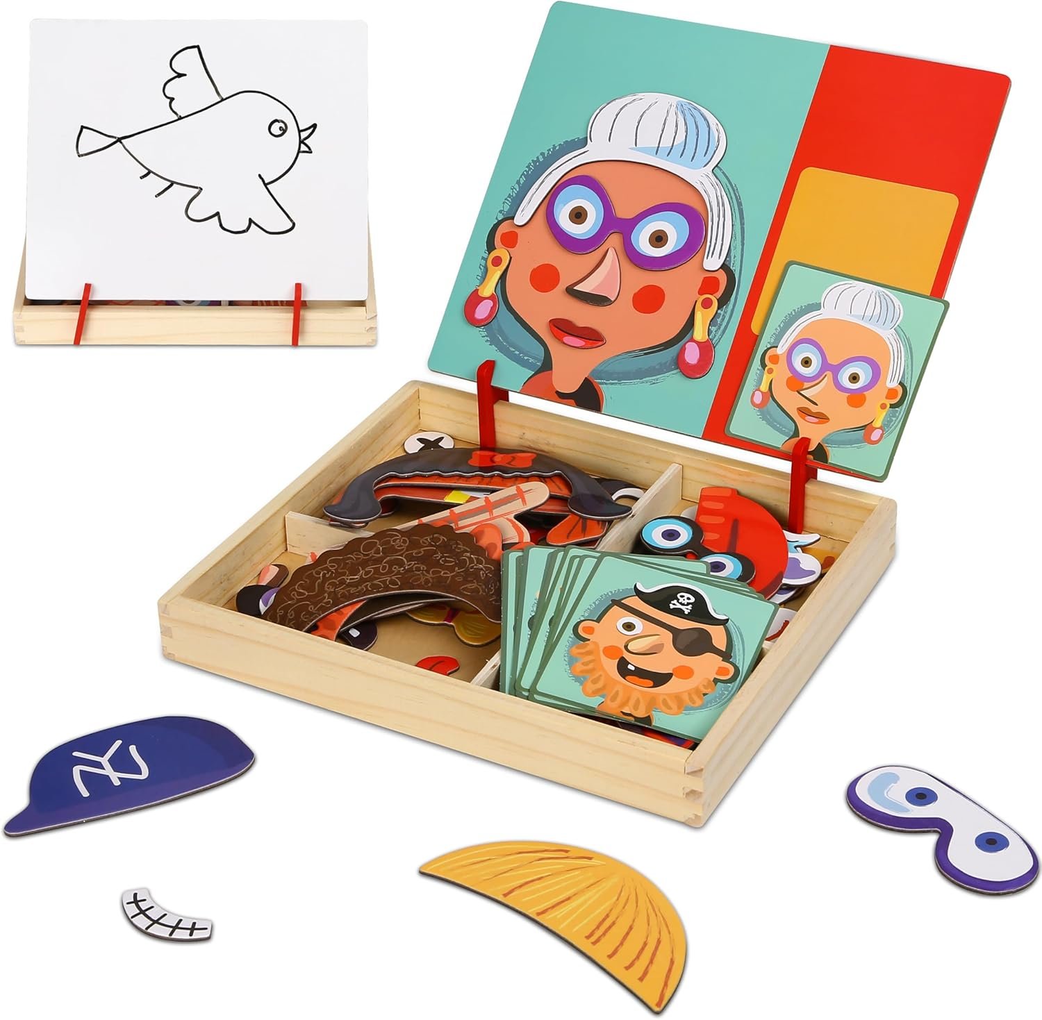 Magnetic Puzzles for Toddlers 3+ Year Olds, Double Sided Magnetic Drawing Board Kids Jigsaw, Wooden Sorting Toys, Fridge Magnets for Boys Girls