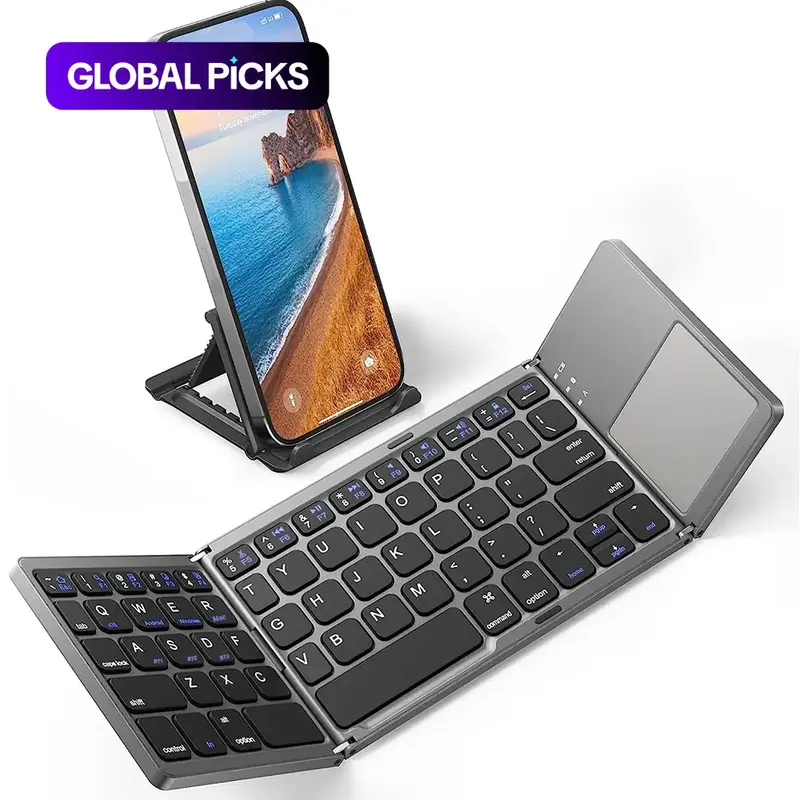 Foldable Bluetooth Keyboard, Ultra Slim Wireless Mini Keyboard for Tablet & Travel