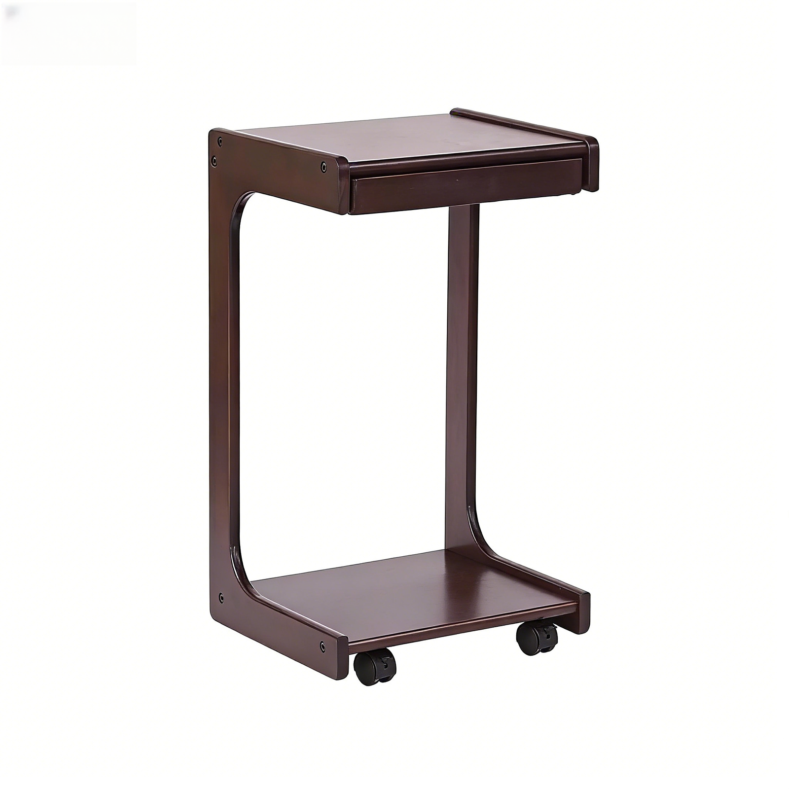 Side Table with Drawer, Rolling Nightstand with Storage Shelf, Easy Assembly for Bedroom & Living Room