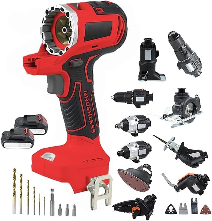 Kit combinado de herramientas eléctricas para trabajar la madera, 10 en 1, juego de herramientas eléctricas sin escobillas, sierra de calar, sierra circular, motosierra, herramienta oscilante, llave